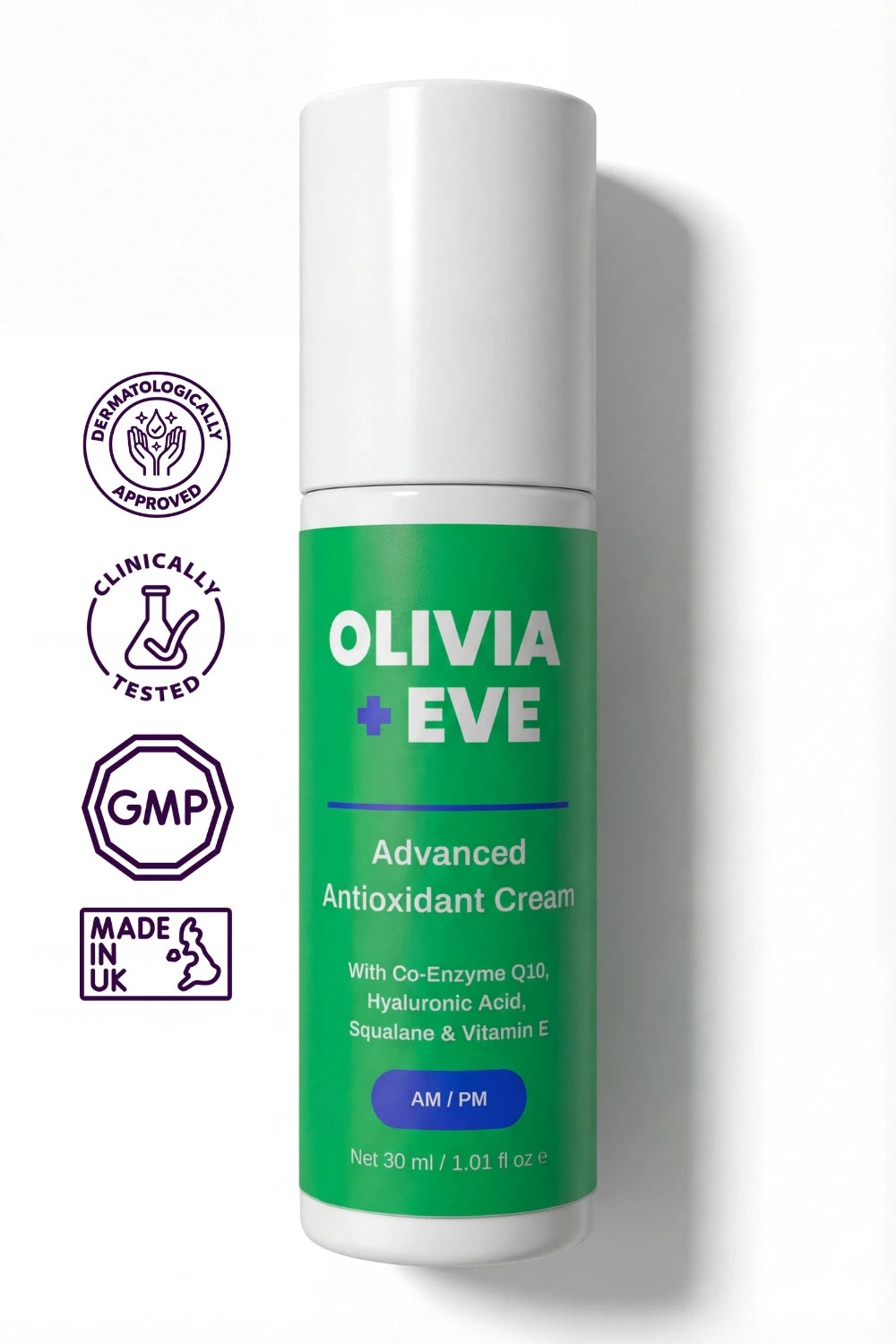 Olivia + Eve Advanced Antioxidant Cream bottle on a white background