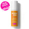 Olivia + Eve Advanced Radiance Serum in a white cylindrical bottle with an orange label, shown on a white background with a pink 'Vegan Beauty Award Winner' badge in the top left corner.
