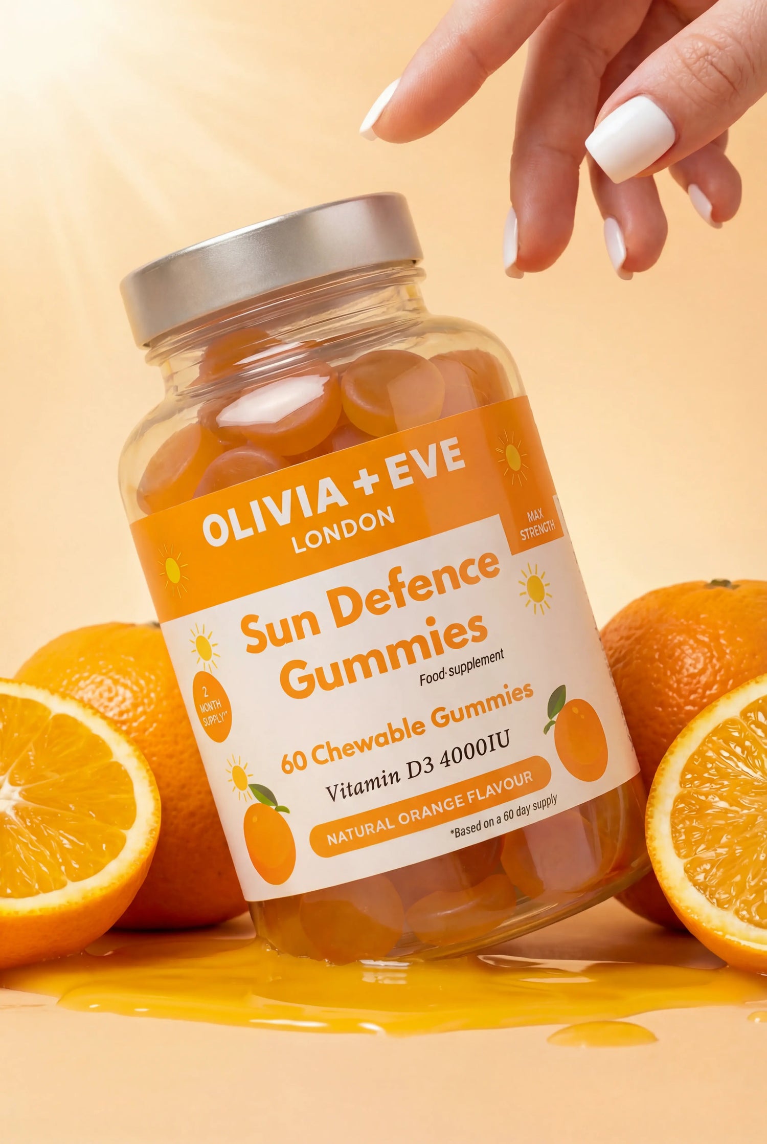 Olivia + Eve London Sun Defence 4000IU Gummies